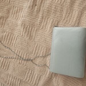 Elegant Silver Clutch with Chain